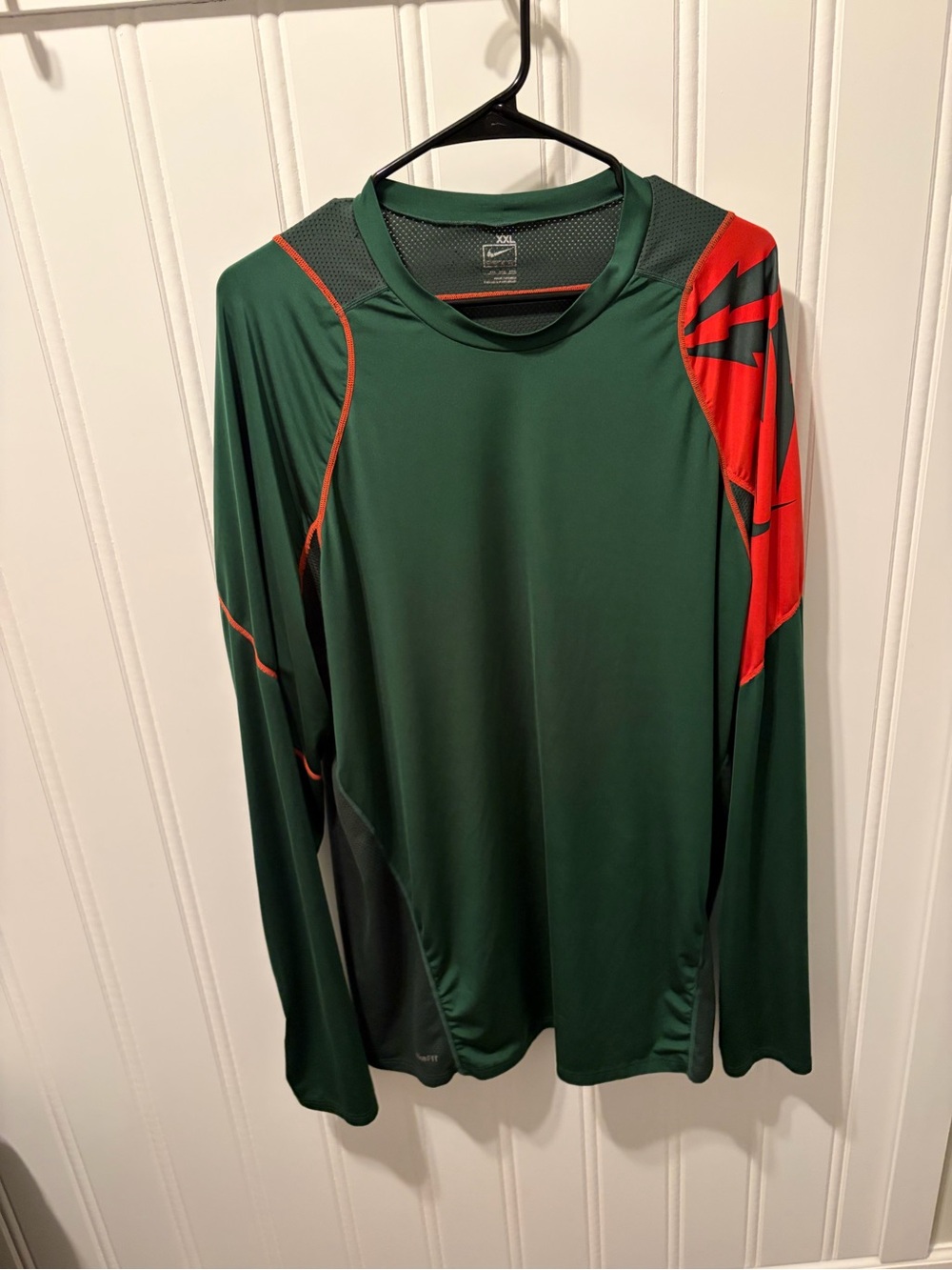 Nike Combat Miami Hurricanes Football Team- Issued Compression Shirt SZ 2XL